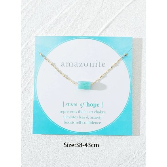 Amazonite, Stone of Hope, Sacred Serenity Healing Crystal Necklace - Picture 2 of 3